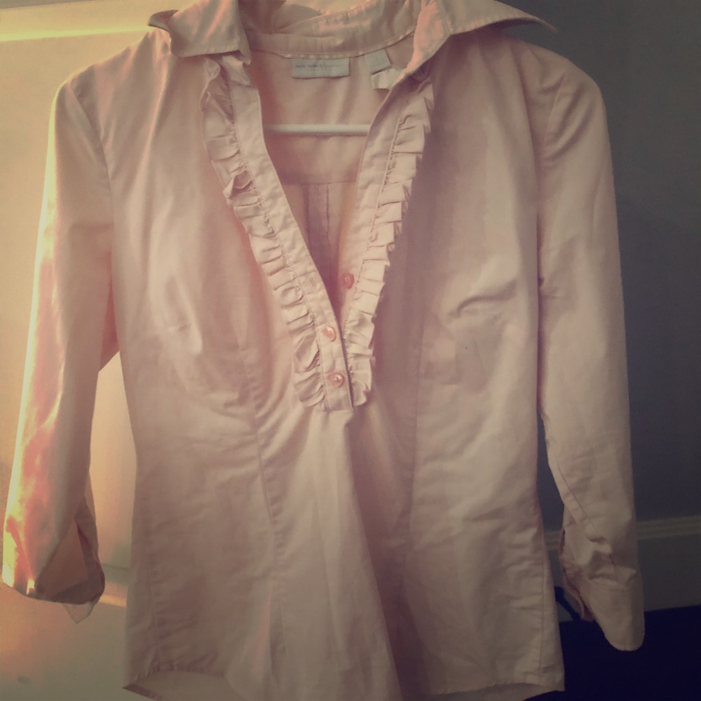 Light pink with ruffle blouse
